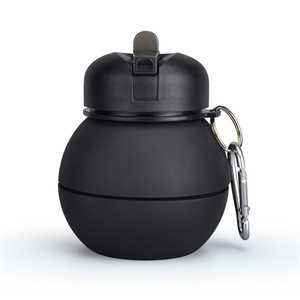 Botella de Agua de Silicona para Niños, Venta al por Mayor de Fábrica, Libre de BPA, 550 ml, Botella de Agua Plegable con Diseño de Bola de Billar - Product Image 4