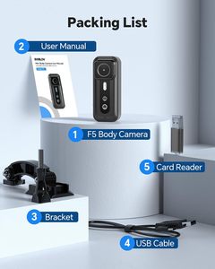 BOBLOV F5 Mini 2,7 K 2160P HD Video <span class=keywords><strong>Recorder</strong></span> Cámara DE SEGURIDAD Cámara de desgaste corporal portátil con soporte para casco para viajes en bicicleta - Product Image 6