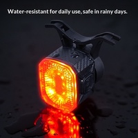 Lampu Belakang Sepeda ABS Cerdas dengan Sensor Getaran, Basis Ganda, 6 Mode Pencahayaan, Bertenaga Baterai untuk Sepeda Jalan Raya - Berkendara Malam Hari
