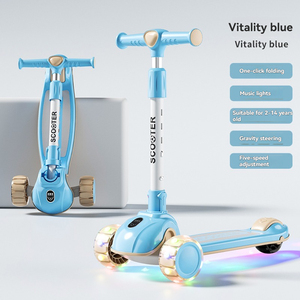 Trottinette pour enfants réglable et pliable avec 3 roues LED clignotantes, style moderne pour les jeux en plein air, pour les enfants de 3 à 12 <span class=keywords><strong>ans</strong></span> - Product Image 4