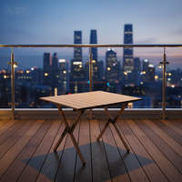 Table pliante moderne en acier inoxydable au design tendance - Durable, légère, portable, 2 places, pour pique-nique, plage, voyage