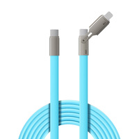 Kabel Pengisian Daya Super Cepat 2-in-1 240W 27W Silikon Cair dengan Konduktor Tembaga Murni untuk Ponsel dan Tablet Android