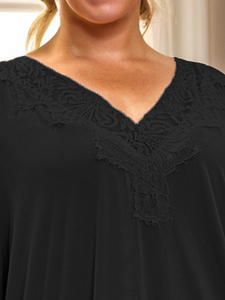 Đồ ngủ nữ ODM/OEM size lớn, chất liệu lụa sữa màu hồng, ren, thoải mái, thanh lịch, đầm ngủ ngắn tay dài, mặc nhà - Product Image 5