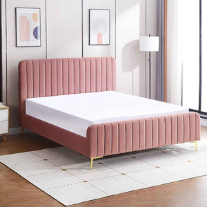 Luxury Upholstered <b>King</b> <b>Size</b> <b>Bed</b> Soft Fabric <b>Platform</b> <b>Bed</b> for Modern Bedroom Furniture Set - Product Image 1