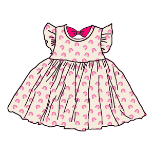 Nuevo Estilo de Vestido de Verano para Niña, de Manga Corta, con Lazo de Bruja Mágica Rosa de Seda de Leche, Sin Pedido Mínimo - Product Image 2