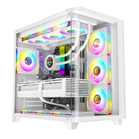 AntarcChill Factory OEM ATX MATX ITX White Pc Case Gaming Cabinet PC Casing Gaming Computer Case with Curved Tempered Glass