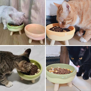 Bols surélevés 2-en-1 pour animaux de compagnie, antidérapants, mignons, en forme de donut, pour nourriture et eau, avec support - Product Image 6