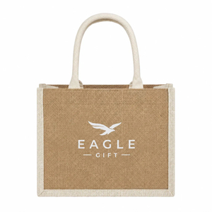 กระเป๋าผ้ากระสอบธรรมชาติ Eagle Gift สีพื้น สไตล์มินิมอล แบบเปิดด้านบน ใช้ได้ทุกฤดู - Product Image 1