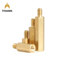 Entretoises filetées mâles-femelles en laiton hexagonal à surface lisse, tailles personnalisées M2-M8, pour PCB, norme ISO, longueur 15 mm