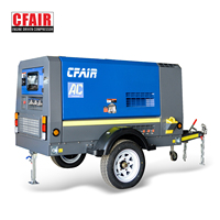 Compresseur d'air diesel Cfm 190 7 bars de type portable pour travaux lourds