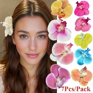 Épingles à cheveux Phalaenopsis <span class=keywords><strong>de</strong></span> luxe, pinces florales pour mariages en destination, fêtes hawaïennes, bijoux <span class=keywords><strong>de</strong></span> cheveux Luau - Product Image 2