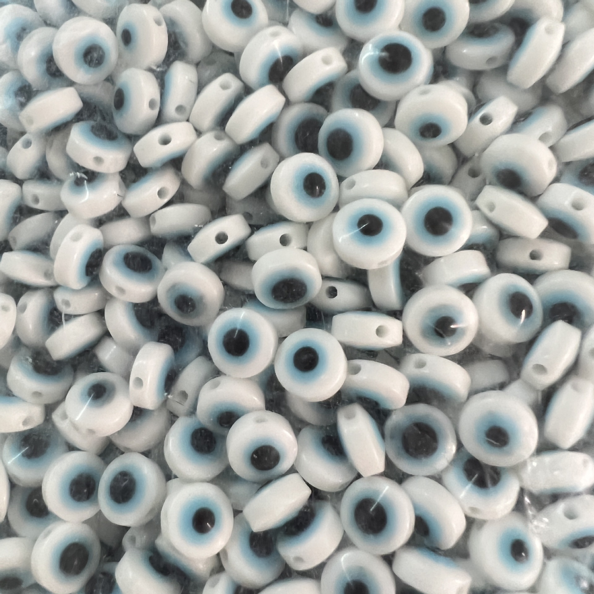 8mm Porcelain White Flat Bead