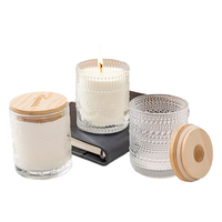 Vente en gros de pots à bougies en verre transparent de 12 onces avec une ouverture extra large pour les bougies parfumées faites maison, les travaux manuels de Pâques et la décoration de la maison