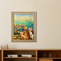 Tableaux de paysages européens et de fleurs, impressions haute définition, art mural vintage, articles de décoration intérieure en bois, luxe