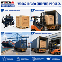 Moteur diesel refroidi par eau SCDC Weichai WP6G210E330 154 kW pour bulldozer industriel, chargeuse et rouleau compacteur à tambour unique