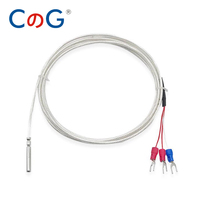 CG 4*30mm Sonde à fente pour rouleau en acier inoxydable PT100 Capteur de température Résistance thermique avec fil étanche PTFE 0.5/1/2/3/5M
