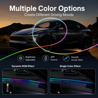 Lumière ambiante universelle pour console centrale de voiture 12V, étanche, avec LED contrôlées par application, puissance nominale 3-5W, bande lumineuse intérieure