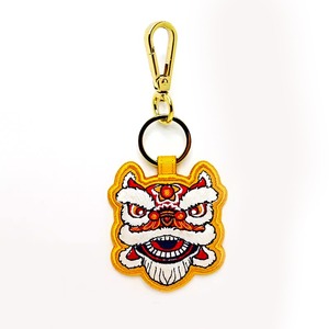 Chinese Style lion Dance Embroidered Cute Cartoon Embroider Patch Design Custom Personalize Souvenir Gift Lucky Keychain