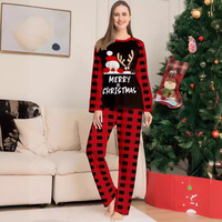 Ensemble de pyjama mignon lettre de noël imprimé pantalon à carreaux Parent enfant ensemble mode décontracté maison vêtements pyjamas