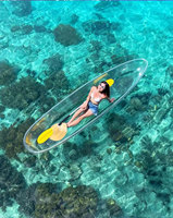 Kayak monoplace en polycarbonate de haute qualité, coque monobloc transparente, résistant aux rayures, fond transparent, idéal pour le tourisme