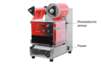 Machine de thermoscellage électrique automatique pour gobelets en papier plastique, boissons, lait, aliments cuits, plateau pour sceller les produits