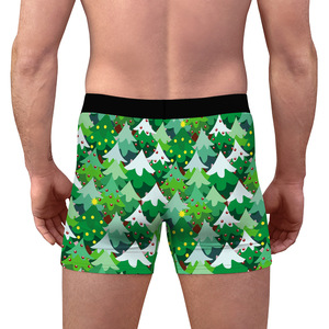 Boxers respirants à la mode pour hommes personnalisés sous-vêtements confortables imprimés numériques de Noël taille élastique imperméables - Product Image 2