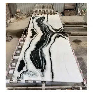 Panda Wit Dolomiet Natuurlijk Marmer Aanrecht Porseleinen Materiaal Met Geslepen Antieke Afwerking Grote Plaat Voor Badkamerdecoratie