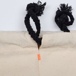 Sac cadeau de Noël en coton avec cordon de serrage, imprimé Père Noël et rennes, réutilisable, pour fêtes de fin d'année, pour enfants et adultes - Product Image 6