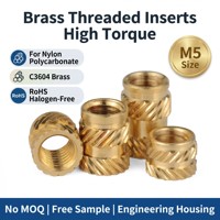 Threaded Insert for Plastic M5 Brass Heat Set Knurled Nut High Torque for Nylon Polycarbonate Engineering Housing