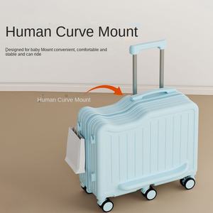 Valise à roulettes moderne pour enfants, motif dessin animé, solide, portable, petite valise, antivol, serrure à code, 20 pouces, ABS+PC, bagage cabine - Product Image 4