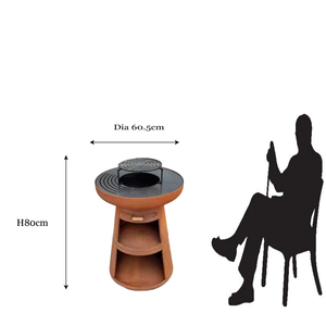 Barbecue de table en acier pour bûche de bois rond en acier corten meubles cheminée Vente en gros d'usine - Product Image 5