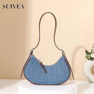 Usine directe mode femmes sacs Europe et États-Unis rue rétro tendance Denim Hit couleur sac sous les bras sac à bandoulière - Product Image 1