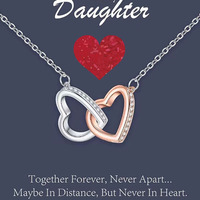 Collier Pendentif Double Cœur Personnalisé en Argent Sterling 925 Véritable, Bijou de Haute Qualité pour la Saint-Valentin