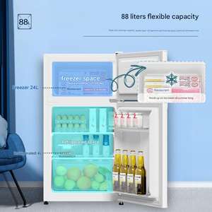 <span class=keywords><strong>Réfrigérateur</strong></span> électrique compact 88L à double porte, économe en énergie, pour usage domestique et hôtelier, appartement, dortoir, bureau - Product Image 2