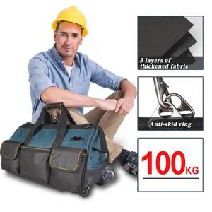 Chariot à roulettes professionnel personnalisé pour plombier, construction, outillage lourd, sac à outils pour électricien, robuste avec roues - Product Image 5