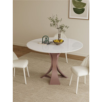 Table à manger circulaire compacte Delifeng en pierre de quartz, style minimaliste italien, blanc pur, haute température, style Xiaohongshu