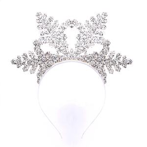 2026 Fashion Christmas Hair Accessories <b>Sweet</b> Glitter Crown Tiara Headband for Kids Girls Fabric <b>Plastic</b> One Size Fits All - Product Image 5