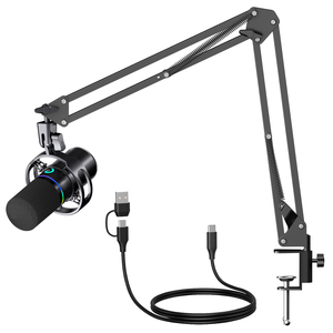 Branded USB Dynamic Wired Microphones for Live Singing Games Microphone <strong>Recording</strong> <strong>Stand</strong> With Connection Sound Card Computer - Product Image 2