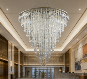 Lustre d'hôtel en forme de branche <span class=keywords><strong>argent</strong></span>ée, en acrylique et fer, avec perles, luminaires suspendus ronds pour la décoration de mariage - Product Image 2