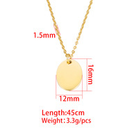 Pendentifs ovales personnalisés, collier géométrique tendance, acier inoxydable miroir, gravure laser, pendentif ovale vierge, logo personnalisé gravé au laser