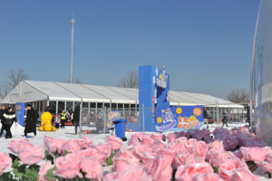 เต็นท์ยอดเขาที่หรูหราสำหรับกิจกรรมกลางแจ้งรูปปั้นน้ำแข็งที่จัดแสดงนิทรรศการการแข่งขันสกีสำหรับแขกพื้นที่ต้อนรับหิมะน้ำแข็งสุดหรู - Product Image 5