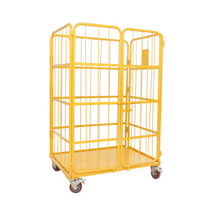 Aangepaste <span class=keywords><strong>4</strong></span> Wiel Opvouwbare Magazijn Zware 500Kg <span class=keywords><strong>Platform</strong></span> Gaas Logistiek Rolkar Kooi <span class=keywords><strong>Trolley</strong></span> Voor Supermarkt - Product Image 2