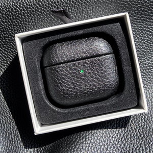 Logo personnalisé en cuir véritable chargement de batterie écouteurs sans fil housse de protection pour <span class=keywords><strong>AirPods</strong></span> pro pour iPhone PU grain de galets - Product Image 2