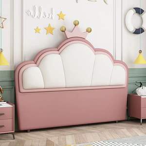 Popolare dolce disegno Hart testa del letto per le ragazze tessuto di velluto a forma di corona dura testiera per il letto dei bambini - Product Image 4