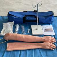 Brazo de Entrenamiento para Venopunción IV HS3, Simulador Realista de Inyección y Flebotomía con Retroceso de Sangre para Prácticas de Estudiantes de Enfermería