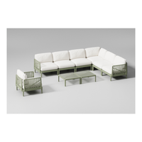 Vente en gros d'usine d'ensemble de meubles de patio extérieur 4 pièces canapé en plastique chaise salon maison canapé