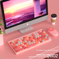 Set Keyboard dan Mouse Nirkabel Kantor 2.4G USB Combo untuk Komputer PC Desktop Laptop untuk Mengetik Kerja di Rumah dan Bisnis