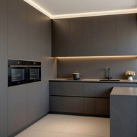 Contemporary Solid Wood Eco-Friendly Easy Clean Kitchenette Set Mini Kitchen Potable Cabinet Furniture