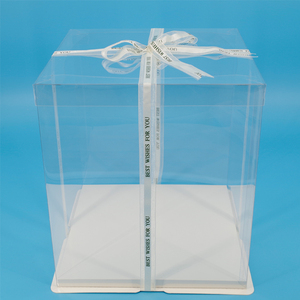 Phổ biến nhất cấp thực phẩm trong suốt Pet nhựa rõ ràng mạnh mẽ hình vuông hộp bánh cho 4 tầng cao sinh nhật Bánh Cưới - Product Image 2