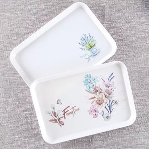 Assiettes et plateaux rectangulaires en mélamine personnalisés à motif végétal, vente en gros, pour restaurants, hôtels et usage domestique - Product Image 2
